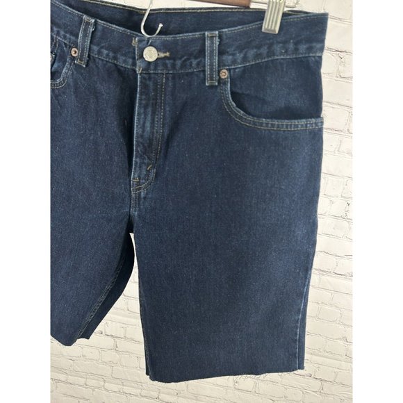Levi’s 557 Lower Rise Loose Fit Dark Wash Denim Cut Off Shorts Women’s 14 33x10 - Picture 4 of 11